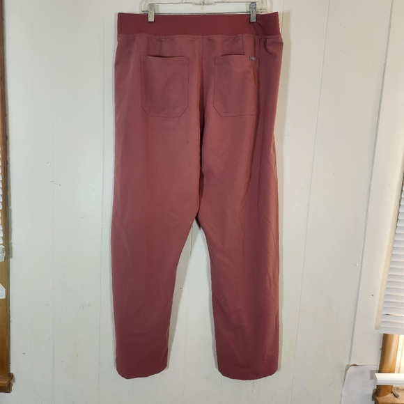Figs Livingston High Waist Straight LegDrawstring Scrub Pants Rose Pink Sz XXL - Picture 3 of 15